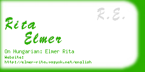 rita elmer business card